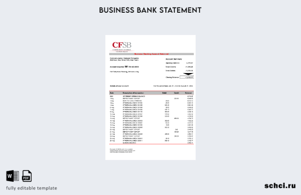 цифровая загрузка заявления о коммерческой фирме CFSB, шаблон в формате Word и P